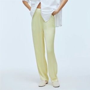 Madewell yellow satin pants NWT size large
